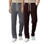 Tee Projekt Pantaloni da uomo, pantaloni da uomo e pantaloni formali, lunghezza intera, a volte leggermente ritagliati per stili moderni, disponibili in taglie forti, Grigio - Maroon, 3XL