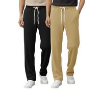 Tee Projekt Pantaloni da uomo, pantaloni da uomo e pantaloni formali, lunghezza intera, a volte leggermente ritagliati per stili moderni, disponibili in taglie forti, Nero - Beige, 3XL