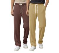 Tee Projekt Pantaloni da uomo, pantaloni da uomo e pantaloni formali, lunghezza intera, a volte leggermente ritagliati per stili moderni, disponibili in taglie forti, Marrone - Beige, 3XL