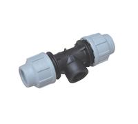 TEE RACCORDO A T 25x3/4 Fx25 A STRINGERE PER TUBO POLIETILENE ACQUA