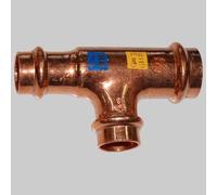 TEE RAME RIDOTTO A PRESSARE FEMMINA 22 x 22 x 18 Raccordi Pressare