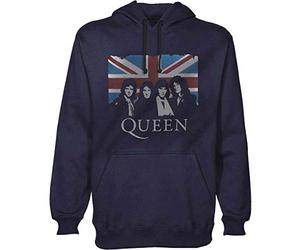Tee Shack Queen Union Jack Freddie Mercury Ufficiale Felpa con Cappuccio (Small)