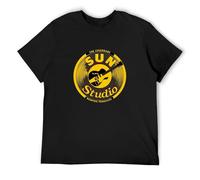 Tee Shirt New Unisex Legendary Rock N Roll Record Company Sun Studio T-Shirt Black M