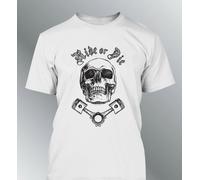 Tee Shirt Uomo Biker Ride Or Die Moto Motard Bike Tete Mort Skull Twin Custom