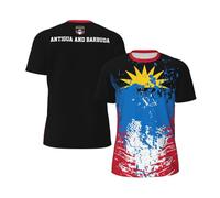 Tee T-Shirt Barbuda Flag Magliette Basic Girocollo Maglietta T-Shirt Casual Maglietta Uomo per Estate, Corsa, Tutti I Giorni L