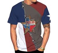 Tee T-Shirt Personalized Name Texas Flag And Map Dont Mess with Texas 3D Maglietta Uomo Manica Corta Magliette Basic Girocollo Maglietta T-Shirt per Estate, Tutti I Giorni, Relax M