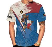 Tee T-Shirt Personalized Name Texas Flag And Map Dont Mess with Texas 3D Maglietta Uomo Manica Corta Maglietta T-Shirt Girocollo Magliette Basic per Corsa, Relax, Lavoro 3XL