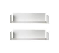 MENSOLA DESIGN per LIBRI - SET di 2 - ACCIAIO - BIANCO - 60 cm, D 15 cm, H 15 cm