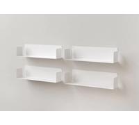 TEEbooks - 4 Mensole da Parete per Libri 60 cm | Design Invisibile & Minimalista | Libreria da parete | Made in Italy | Colore Bianco | Acciaio di Qualità | Facile da installare