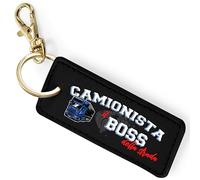 TeeDesign Portachiavi Camionista Il Boss della Strada. Regalo Compleanno per Uomo papà Nonno Gadget abbigliamento moda - Porta chiavi Camionista