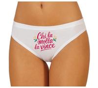 TeeDesign Slip Idea Regalo Fidanzata, Ragazza, Moglie ed Amica. Regalo Divertente per Compleanno e Natale. Chi la Molla la Vince L