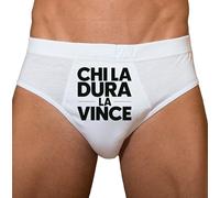 TeeDesign Slip Uomo Divertente, Regalo Perfetto per Marito, Fidanzato, Fratello e Amico. Idea Simpatica per Natale e Compleanno. - Chi la Dura la Vince XXL