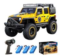 Teeggi 1/20 RC Crawler veicolo da arrampicata per adulti, 4WD Off-Road All Terrain, motore senza spazzole, SG206MAX 3 batterie (giallo)