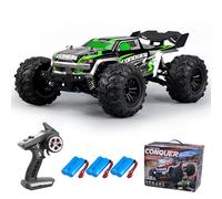 Teeggi 50 km/h, auto radiocomandata 1/16, 2,4 GHz, spazzola di carbone motore RC ad alta velocità fuoristrada, auto da corsa, 4 WD, fuoristrada, 3 batterie (verde)