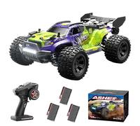 Teeggi Auto telecomandata 40 km/h, 1/18 RC ad alta velocità Offroad Drift, auto da corsa, 2,4 G, motore 4 WD Off Road Race Buggy per adulti, 3 batterie, 16801 (verde)