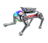 Teeggi Cane robot intelligente con cesto portaoggetti rimovibile, giocattolo robot per bambini dai 3 ai 12 anni, controllo vocale, oltre 30 azioni e possibilità di programmazione, effetti di luce