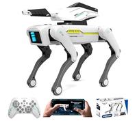 Teeggi Cane robot telecomandato giocattolo per bambini 3-12 anni, cane robot intelligente con torretta, supporta il controllo APP, può programmare, ballare, musica e interagire