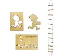 Teegxddy 1 pcs stencil impronte elfo Porta degli Elfi di Natale elfo stencil impronte stencil finestra elfo impronte di elfo per pavimenti finestre Adatto per Natale(A)