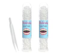 Teegxddy 2 Pezzi Dente Finto Provvisorio Set,20 ml fai da te Otturazione Cemento Dentale per Riparare Spazi Vuoti e denti Rotti, Con Pinzetta