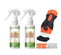 Teegxddy 2 Pezzi Rimuovi Colla Adesivi,Con Raschietto, Adatto per Auto, Finestre, Pareti - Solvente Rapido per Nastro Adesivo,120ML
