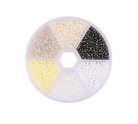 Teegxddy 3900 Perline Di Semi Di Vetro, Varie Perline Di Pony, Creazione Di Gioielli, Artigianato, Artigianato Per La Decorazione Della Casa, Decorazioni Fai Da Te - 2 Mm Rotonde (White)