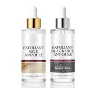 Teegxddy Peel Shot Glow Fiala di riso Duo Peel Shot Black Rice Ampoule White Rice Peeling Soft Rice Exfoliating Face & Body Scrub for All Skin Type (White+Black)