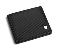 TEEHON® Portafoglio Uomo, Blocco RFID in Pelle Carbonio con Tasca Portamonete, Fino a 8 carte, 2 Scomparti Banconote, Portacarte di Credito Confezione Regalo - nero