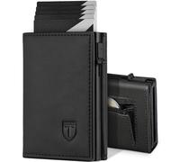 TEEHON Portafoglio Uomo, Portafoglio Uomo Slim, Portacarte in Pelle con Protezione RFID, Porta Carte di Credito Uomo Piccolo, Porta Tessere con Portamonete e Scomparti Banconote - Confezione Regalo