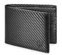 TEEHON Portafoglio Uomo | RFID Portafoglio Uomo Slim | Porta Carte di Credito Uomo con Chiusura con Bottone | Portafoglio Donna Confezione Regalo e Scomparto per Banconota - Nero (Nero-B)