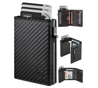TEEHON Portafoglio Uomo Slim con Chiusura Magnetica & Protezione RFID | Piccolo Pelle Porta Carte di Credito Uomo con Portamonete | Portafogli Uomo Pop-up Carte Scatola Regalo Nero