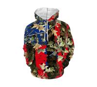 teeinprint Felpe con cappuccio e felpe da uomo alla moda casual a maniche lunghe felpa con cappuccio morbida girocollo coulisse pullover top, Caccia mimetica bandiera americana, 6XL