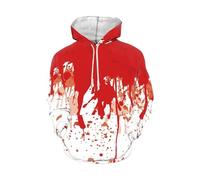 teeinprint Felpe con cappuccio per Halloween da uomo e donna, taglie forti, felpa con cappuccio con tasche, Macchia di sangue di Halloween, 3XL