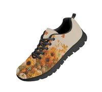 teeinprint Scarpe da corsa da uomo per il Ringraziamento in rete traspirante, scarpe da ginnastica casual con lacci, Zucca d'acero autunnale della mucca delle Highland, 39 EU