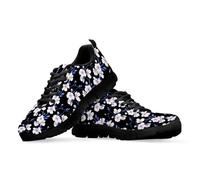 teeinprint Scarpe da ginnastica da donna, da uomo, traspiranti, con lacci, per camminare, jogging, tennis, Stampa floreale, 36 EU
