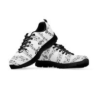 teeinprint Scarpe da ginnastica da donna, da uomo, traspiranti, con lacci, per camminare, jogging, tennis, Stampa note note tasti pianoforte, 38 EU