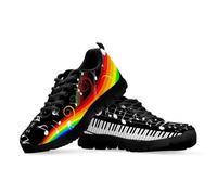 teeinprint Scarpe da ginnastica da donna, da uomo, traspiranti, con lacci, per camminare, jogging, tennis, Note chiave per pianoforte, 44 EU