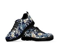 teeinprint Scarpe da ginnastica da donna, da uomo, traspiranti, con lacci, per camminare, jogging, tennis, Stampa floreale., 44 EU