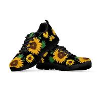 teeinprint Scarpe da ginnastica da donna, da uomo, traspiranti, con lacci, per camminare, jogging, tennis, Girasole Stampato, 40 EU