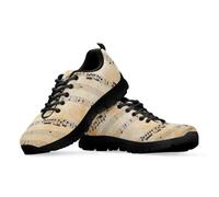 teeinprint Scarpe da ginnastica da donna, da uomo, traspiranti, con lacci, per camminare, jogging, tennis, Note musicali vintage, 37 EU