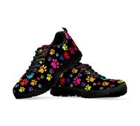 teeinprint Scarpe da ginnastica da donna e uomo, in rete traspirante, con lacci, scarpe da trekking, jogging, tennis, Stampa di zampe arcobaleno, 39 EU
