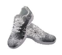 teeinprint Scarpe da passeggio per Halloween per donne e uomini, leggere, senza lacci, da corsa, scarpe da ginnastica all'aperto, Ragno Web Pattern Halloween, 43 EU