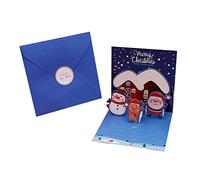 TEEKU Biglietto di auguri di Natale 3D creativo per la vigilia di Natale con messaggio di Natale, sorpresa di Natale, con piccole buste con biglietti (B, taglia unica)