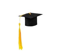 TEEKU Cappellini per lauree, cappello da medico con nappe dorate, copertura per bottiglie, topper per cupcake, braccialetti per eventi (giallo, taglia unica)