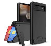 Teelevo Custodia a portafoglio per Google Pixel 6a, custodia a doppio strato con supporto per slot per schede e cavalletto per Google Pixel 6a - Nero