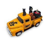 Teeloray Decorazione per Halloween, vintage in metallo con miniatura in resina, scheletro di zucca, strega, nero, gatto e fantasma, ornamenti per decorazione da tavolo, Halloween, statuette in resina