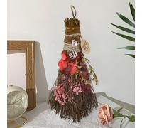 Teeloray Scopa Piccola Fatto a Mano Scopa Strega con Gemme Magiche e Fiori Secchi, Mini Scopa alla Cannella con Profumo Decorazione con Scopa Altare Wicca Spazzare via Tutte le Cose Brutte (Rosa)