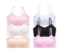 Teen Bralette Reggiseno Comodo Con Spalline Regolabili/Spalline Regolabili Supporto Leggero Con U-Back Fitness Per Adolescenti 10-16 Anni, 6 confezioni, 30-34A