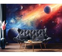 Teen Camera Carta da Parati Murale 312x219 CM Spazio Cosmo Pianeti Arte Pittura