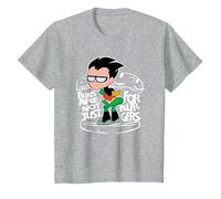 Teen Titans Go! Robin Buns Maglietta, Bambini, Grigio Melange, 2 Anni