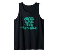 Teen Trouble Vibes Edgy Statement Design Canotta
